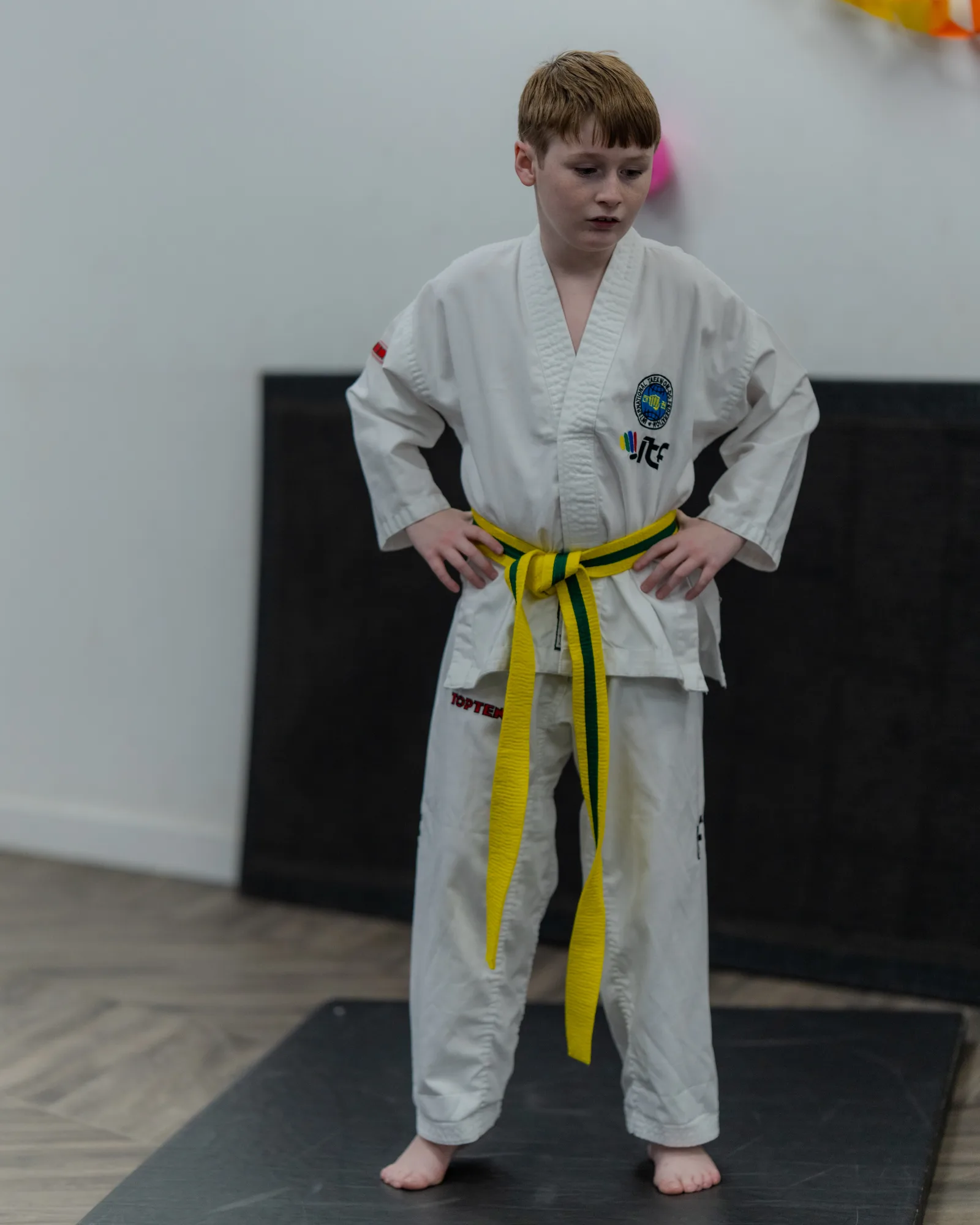 ITF Taekwondo class training together