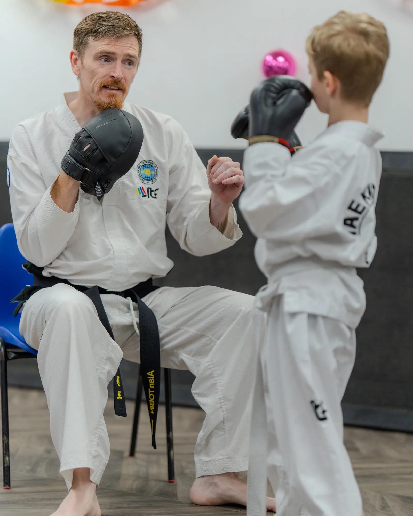 Martial arts coaching during a Canada Water class