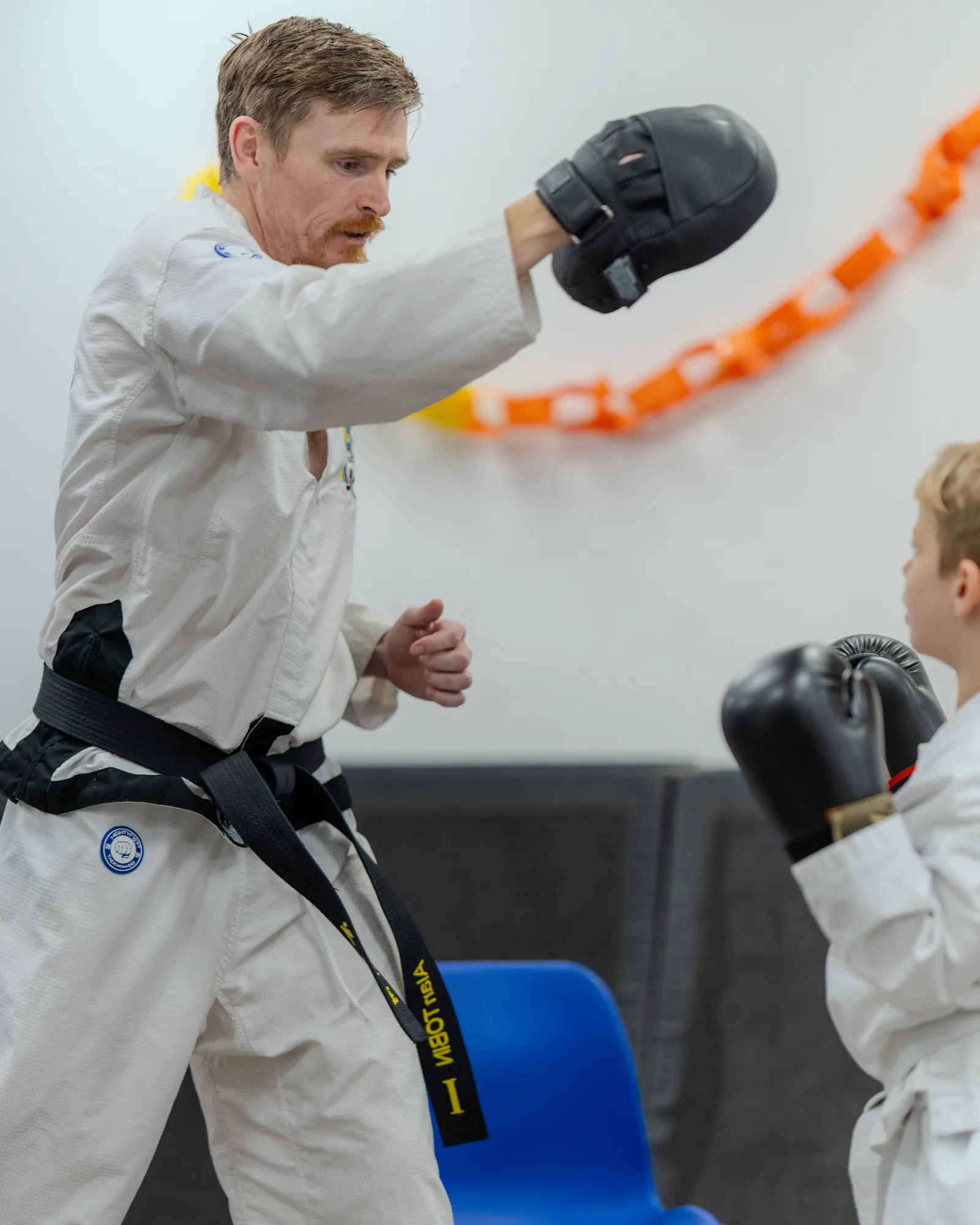 Focused ITF Taekwondo training session